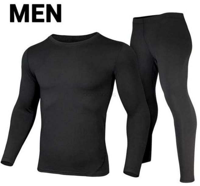 등산티셔츠 HEROBIKER 남성용 보온 속옷 세트 부드러운 코튼 플리스 안감 따뜻한 롱 존스 의류 잠옷 겨울