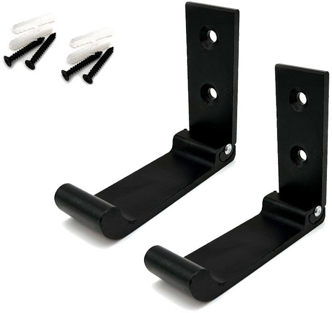 아이베란다 접이식 블랙 후크 벽 걸이 홀딩 훅, 2개, 25x75x66mm(대) CA