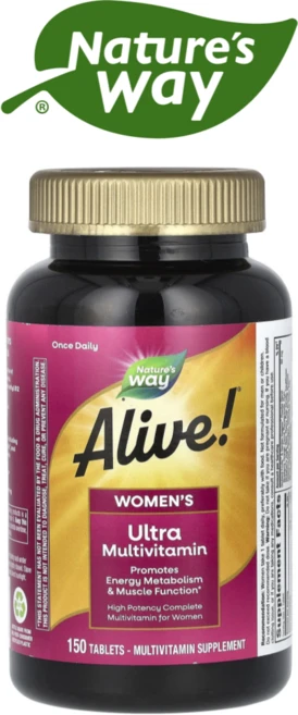 [ Nature's Way ] Alive! 네이쳐스웨이 얼라이브 여성용 울트라 종합비타민, 150정, 1개 - 쿠팡