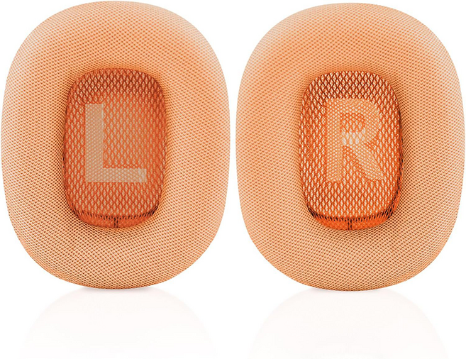 시그니프 애플 에어팟 맥스 이어쿠션 이어 패드 호환 자성 인조가죽 헤드셋 커버 한쌍, 1개, 오렌지