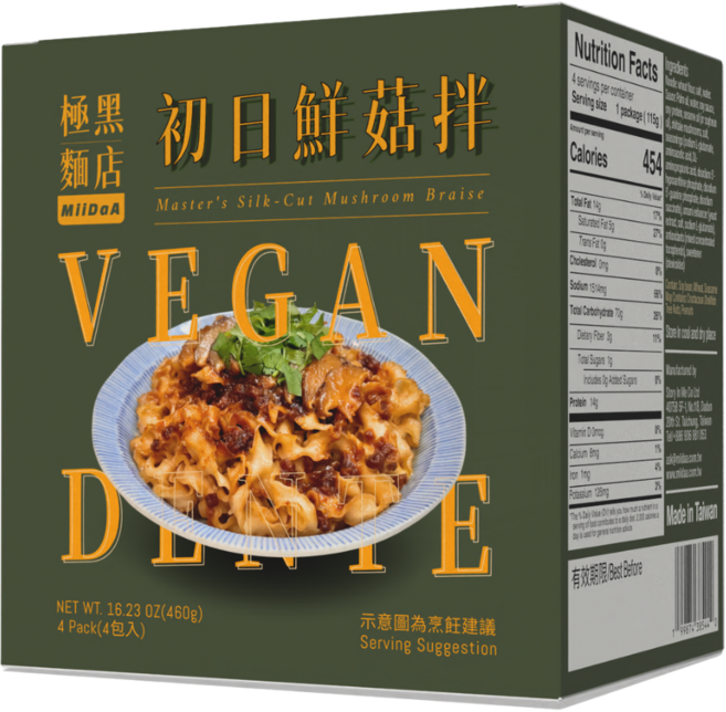 極黑麵店 MiiDaA 初日鮮菇拌 乾拌麵 嚴選丸莊醬油 新鮮香菇熬醬 全素, 4包