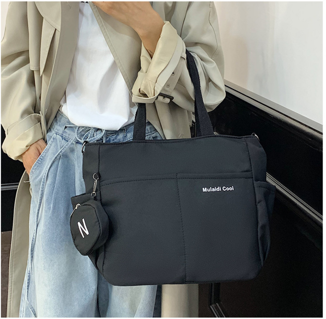 가벼운 수납 캔버스 가방 크로스 토트 에코백 에어팟 테블릿