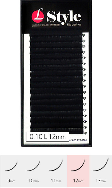 엘스타일 엘컬 연장 속눈썹 프리미엄 원사 셀프 샵전용 국가자격증, 1개, 0.10 L 12mm