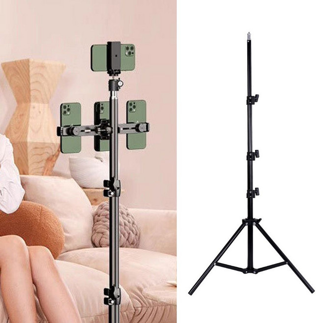 촬영 삼각대 2.4m 거치대 트라이포드 LED 라이트 방송, 상세페이지 참조, 상세페이지 참조, 1개