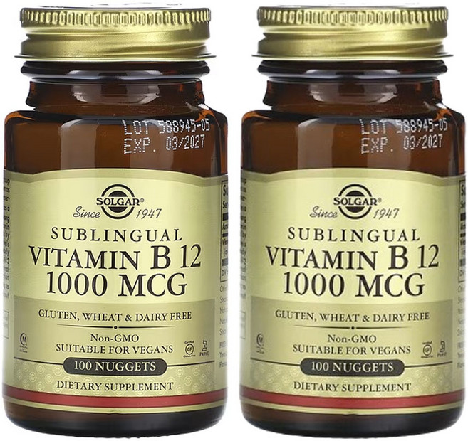 솔가 비타민 B12 1000mcg 너겟, 2개, 100정