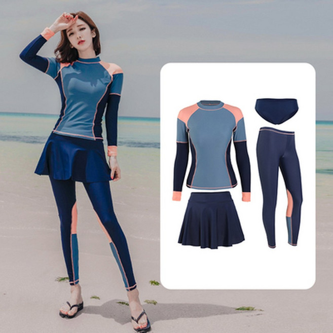중년래쉬가드 여성 자외선차단 뱃살커버 잠수복 서핑