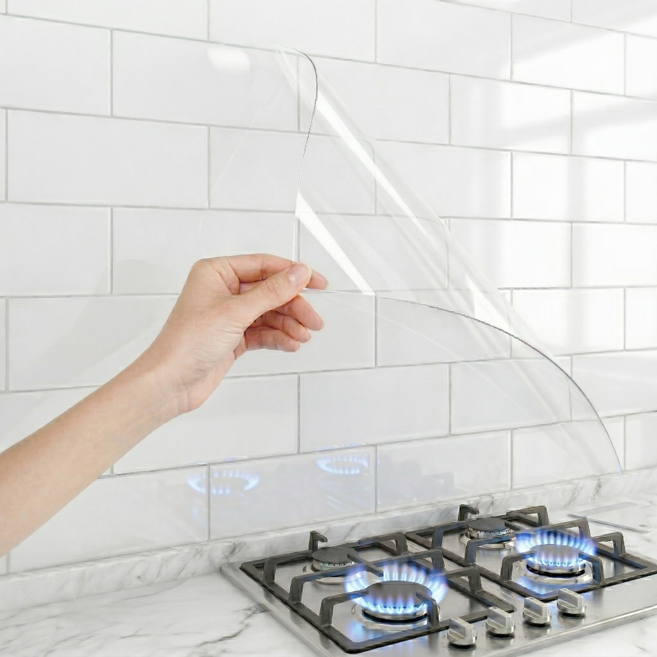 무점착 투명 주방 시트지 기름때 오염방지, 4개