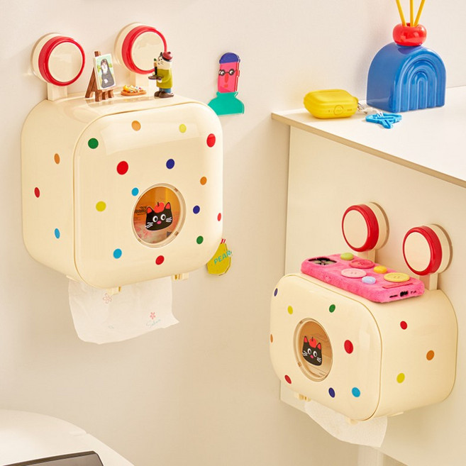 무타공 휴지걸이 휴지케이스 벽결이 수납함 방수휴지걸이 젖지않는휴지, 1개, 2단