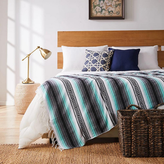 해변 담요 야외 여행 멕시코 보헤미안 캠핑 요가 매트 홈 장식 침대보 대형 폴리에스테르면, 1개, 5. gray-green / A. 35x125cm...