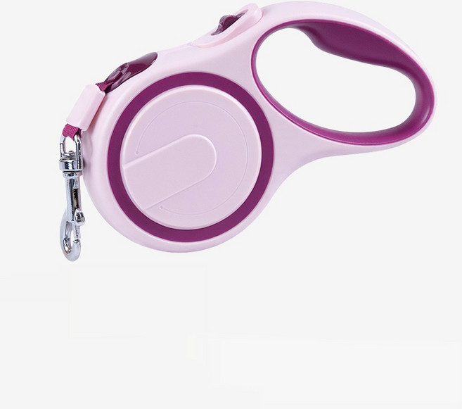 강아지 리드줄 자동 신축리드줄, 1개, 붉은색