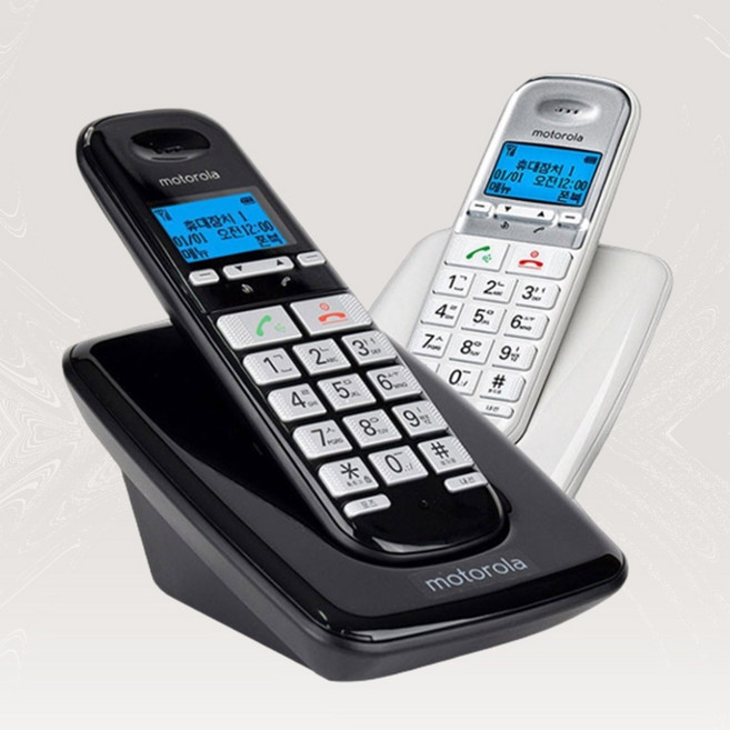 한글 무선전화기 소리큰 빅버튼 발신자표시 핸즈프리 스피커폰 착신기능 전화기 추가증설4대, 블랙