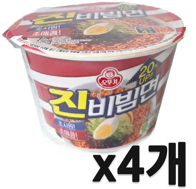 오뚜기 진비빔면 132g, 4개