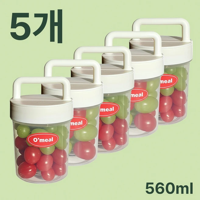 [오밀 루틴보틀] 1주일 식단관리 올인원 밀프랩 용기_샐러드통 직장인도시락 과일도시락, 5개 - 쿠팡