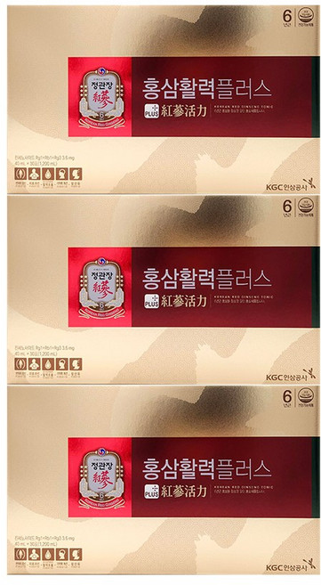 정관장 홍삼활력플러스 40ml x 30포 3박스/3개월분(90포), 90개