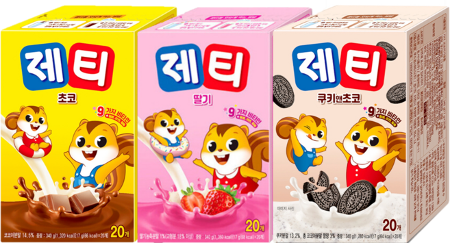 제티 초코 20입 + 딸기 20입 + 쿠키앤초코 20입, 1개