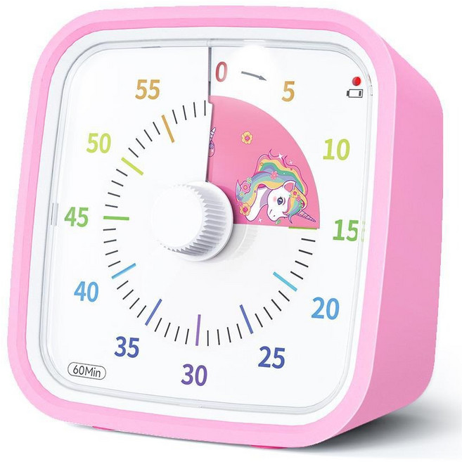 공부타이머 타이머 공부타이머스톱워치 공부타이머스톱워치무소음 타이머 주방타이머, a, 핑크 유니콘, 1개