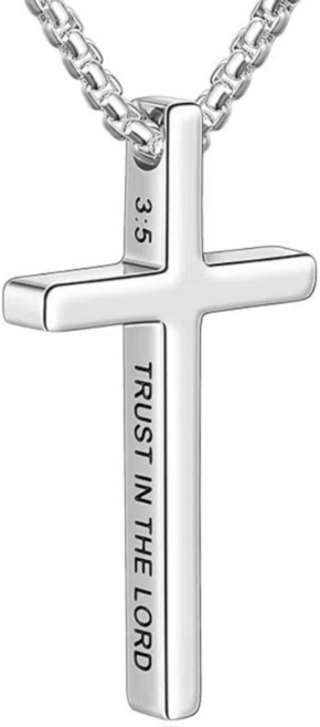 서플라이랩 써지컬스틸 뉴성경 말씀 십자가 목걸이 펜던트