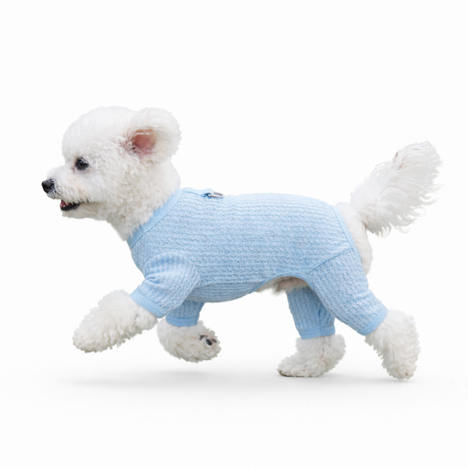 렛츠독 시원한 강아지 버그가드 해충방지 메쉬 망사 하네스 올인원 옷, 1개, 메쉬블루