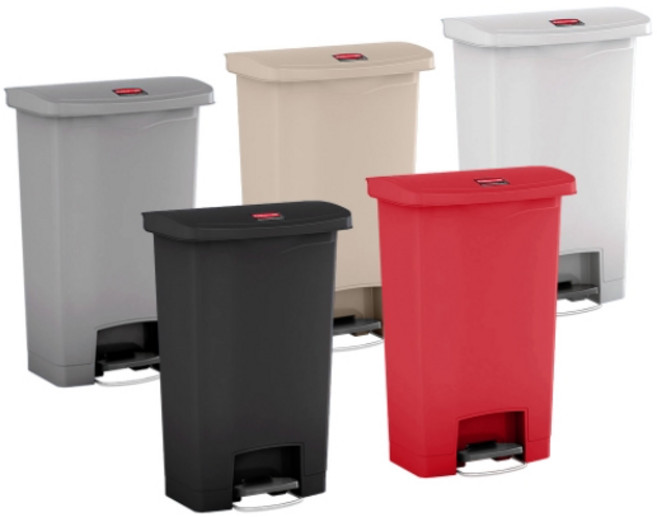 리빙플랜 러버메이드 슬림짐 페달휴지통 50L 1883458, 검정, 1개