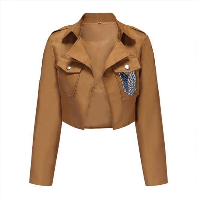 진격의 거인 코스튬 조사병단 외투 가죽 패브릭 앨런 리바이 라이더 가죽자켓