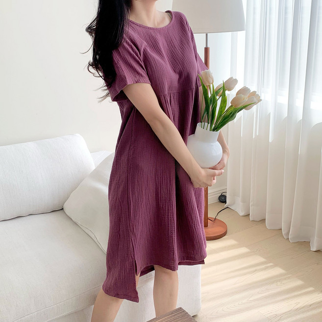 오르미 여성 잠옷 원피스 4종 반팔 파자마 순면 거즈 홈웨어 빅사이즈