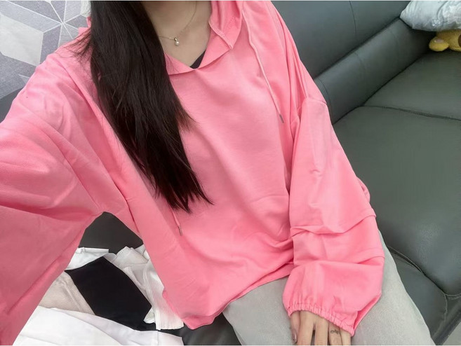 韓版帽T 長袖女 寬鬆 棉質 秋款 慵懶風