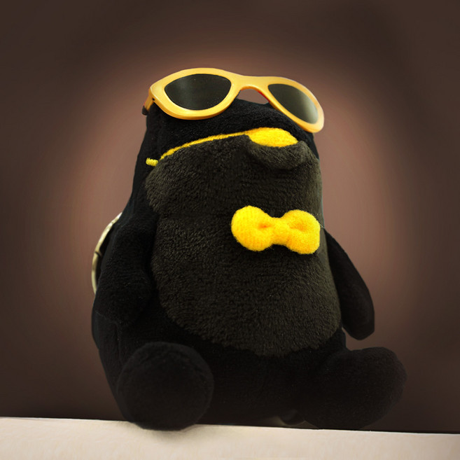 일품진로 블랙껍 시팅 키링 인형 8cm, 블랙껍(시팅)8cm