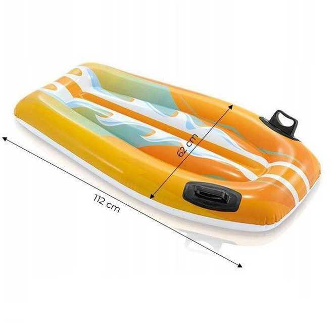 24H出貨INTEX 騎士浮排 衝浪板充氣浮排 趴式滑水浮排 打水板 夏天玩水 游泳 戲水【SV61203】, 1個, 58165 黃色（約112x62cm）