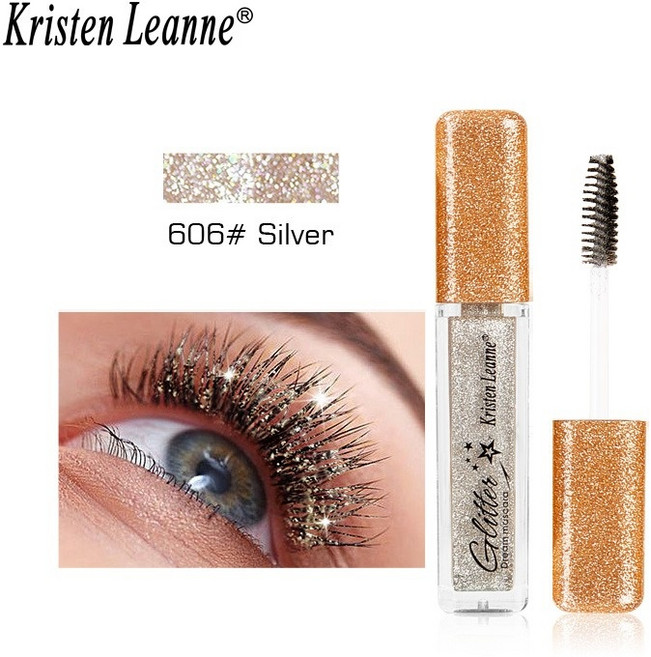 쉬머링 다이아몬드 마스카라 슬리버 골드 스팽글 글리터 속눈썹 빠른 건조 지속 방수 컬링 두꺼운 마스카라, [02] 606, 1개
