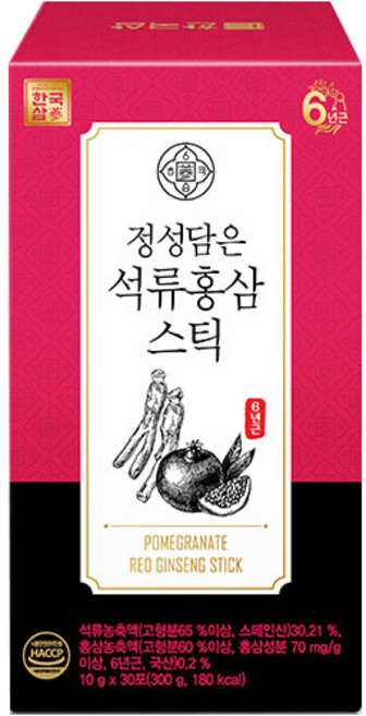 한국삼 정성담은 석류 홍삼스틱 10g 30포, 1개
