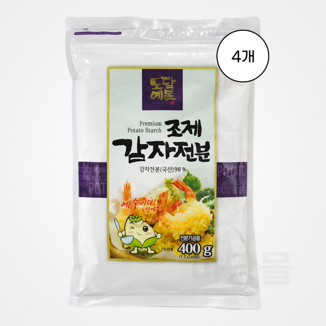 초야 도담예본 조제 감자전분 국산, 400g, 4개