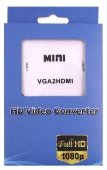 影音轉接mini盒 HDMI VGA AV 迷你轉接器 高清影音轉換器 隨插即用, 1個, VGA轉HDMI 白色, VGA轉HDMI 白色