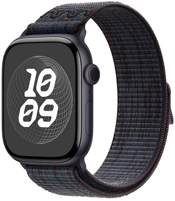 精緻尼龍錶帶 適用 Apple Watch Ultra 2 / 9 / 8 / 7 / SE / 6 / 5 / 4, 黑+藍,44/45/46/49MM, 1個