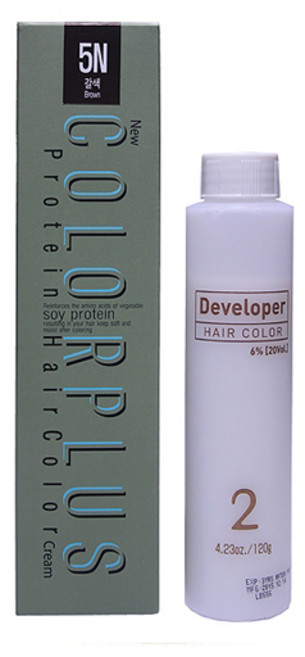 뉴 칼라플러스 프로틴 염색약 120g, 1개, 5N 갈색