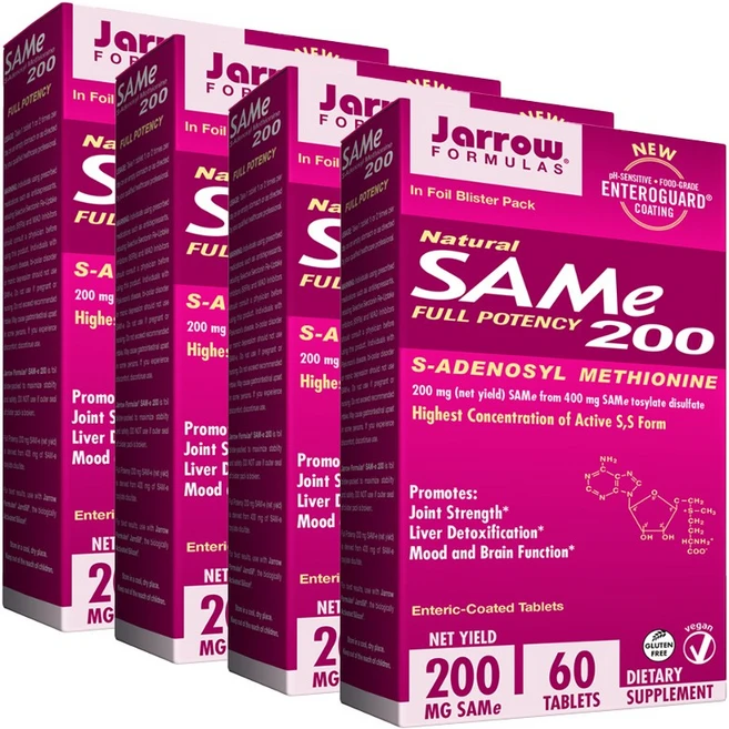 재로우 SAMe 200mg 타블렛, 60정, 4개 - 쿠팡