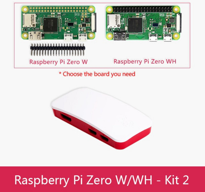 오리지널 라즈베리 파이 제로 W 보드 1GHz 싱글 코어 CPU 512MB RAM 블루투스 BLE 및 WiFi Pi 0 제로 WH 핀 헤더 또는 케이스 키트 포함, 1개
