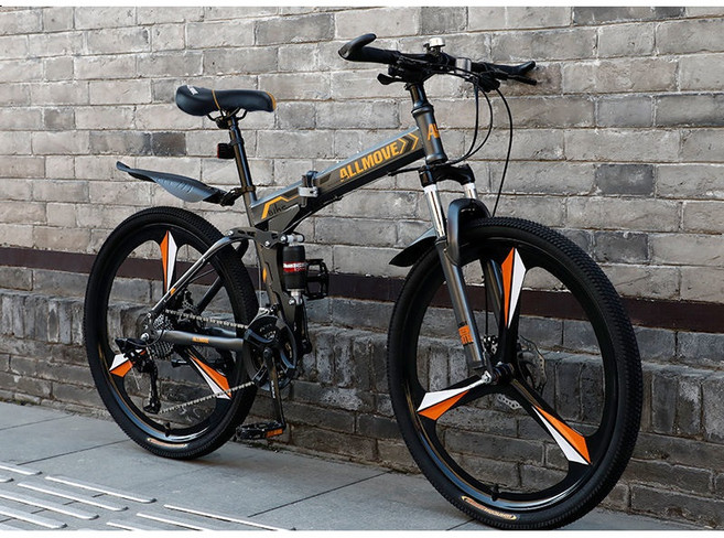 XFeng MTB 자전거 21단 24인치 입문용 접이식자전거, 21단 26인치, 그레이- 삼도일체륜, 1개