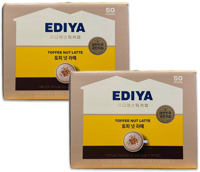 이디야커피 토피넛 라떼 커피믹스 / 코스트코, 1kg, 50개입, 2개