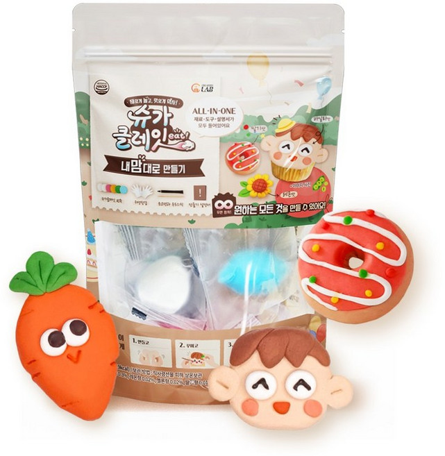 크리에이터스랩 슈가클레잇 먹는 클레이 내맘대로만들기, 120g, 3개