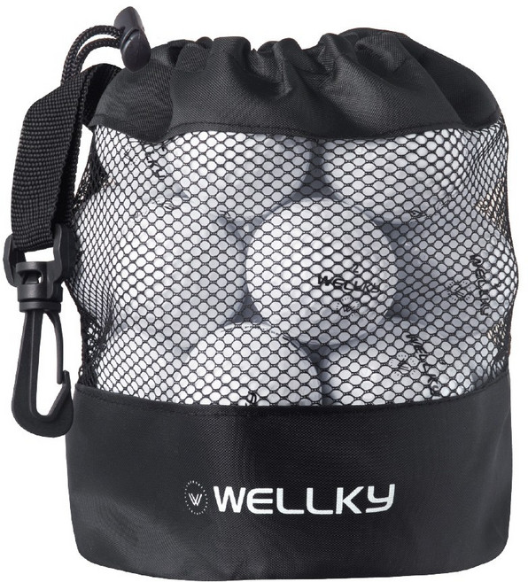 웰키 골프공 파우치 주머니 골프 카트걸이 대용량 보조가방, 블랙, 1개