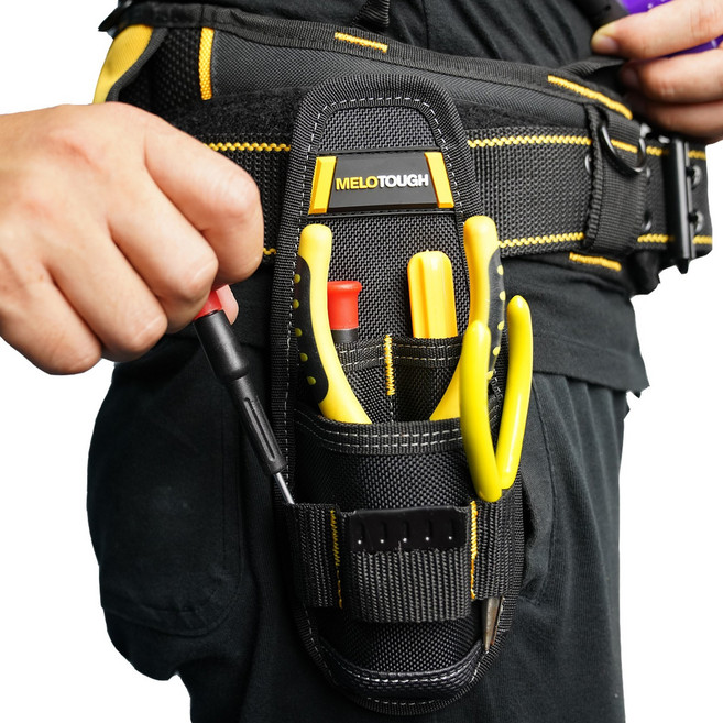 MELOTOUGH 작은 공구 홀더 스냅 클립을 가진 최소한도 일 조직자 공구 주머니 및 칼 홀더 공구집 공구 저장 다용도 펜치 가방, 1개