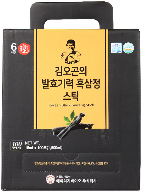 김오곤의 발효기력 흑삼정 스틱 15ml 100개