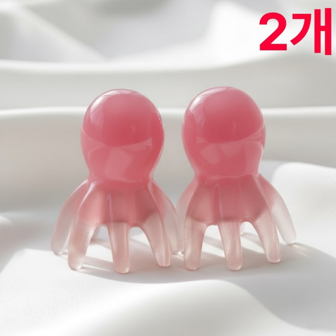 제니홈 시원한 문어 괄사 두피 얼굴 마사지, 베이비핑크+베이비핑크, 1세트