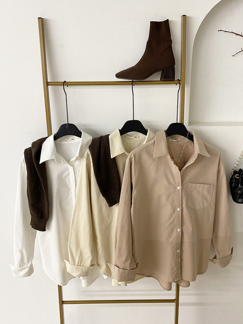 프리츠 피치기모 베이직핏 언발 셔츠(5color)