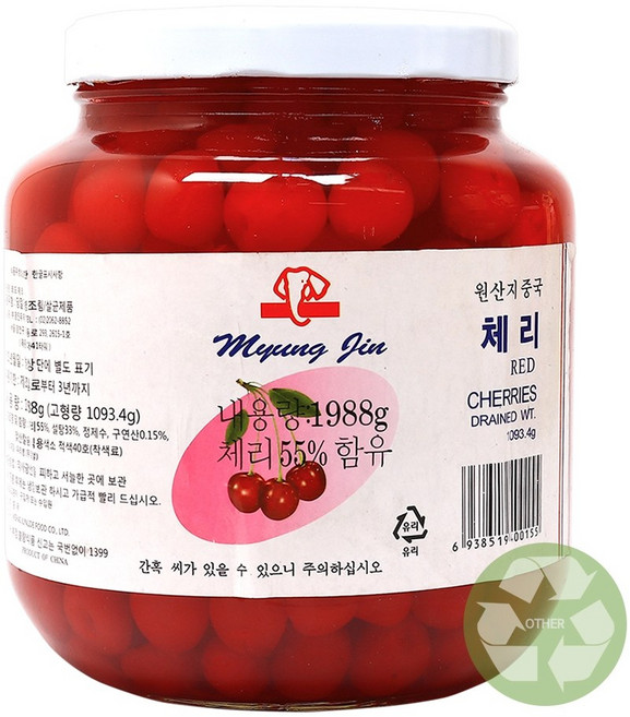 명진 레드체리 1988g/ 꼭지 없음, 1.988kg, 1개