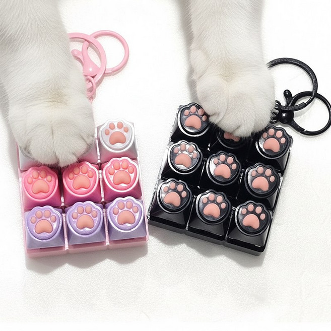 딸깍이 키링 귀여운 냥이 젤리 촉감이 좋은 냥냥이 젤리키캡 2종류