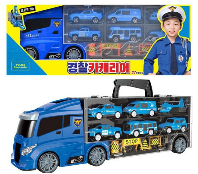 경찰차 캐리어 1P 유아 버스 카캐리어 경찰차장난감, 1개