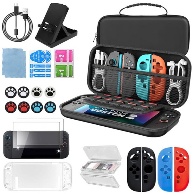 아임던 닌텐도 스위치2 액세서리 프리미엄 8종 올인원 세트, 1세트, 블랙, Switch 2