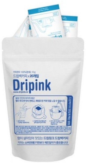 드립핑크 에티오피아 예가체프 드립백 커피 산미강함, 10g, 6개, 20개입