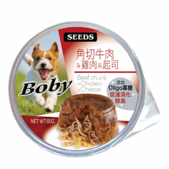 惜時 Boby 狗罐頭 機能愛犬餐罐 80g 雞肉蔬菜, 24個, 牛 + 雞